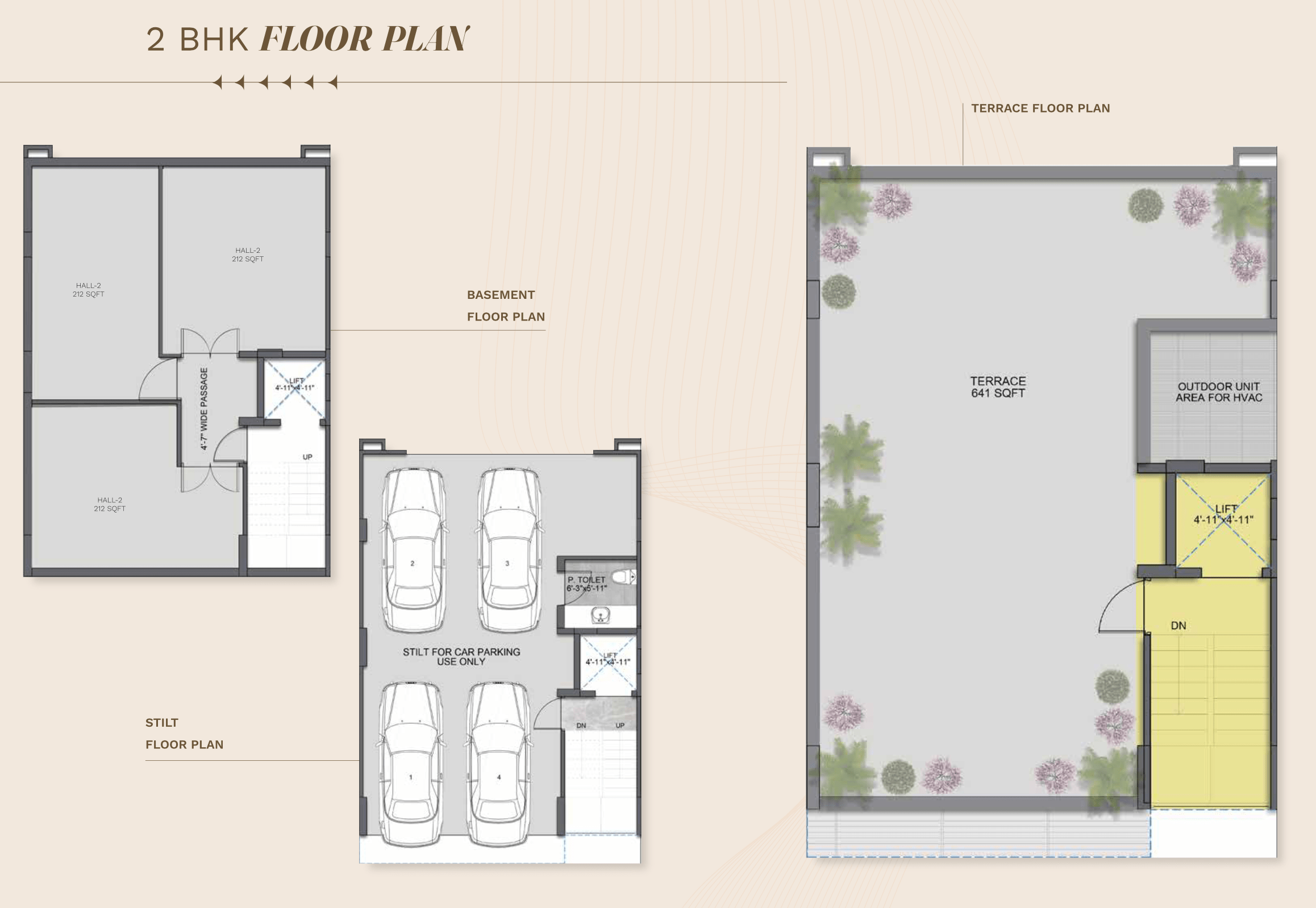 2bhk stilt basement and terrace-min