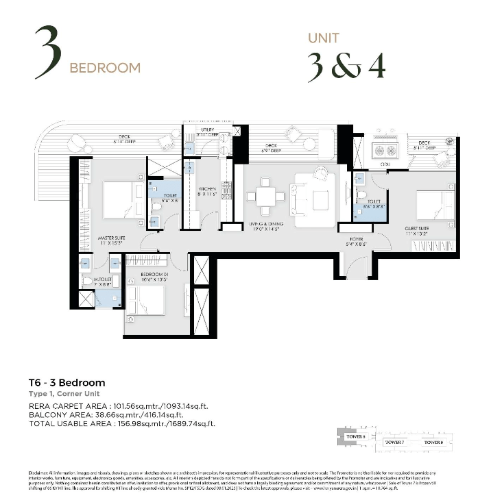 T6 - 3 Bedroom, Type 1-min