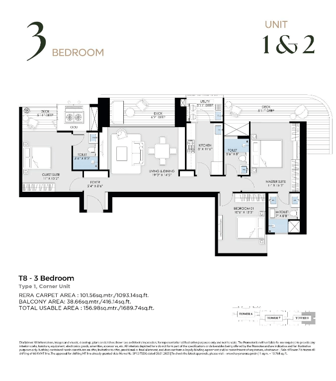 T8 - 3 Bedroom, Type 1-min