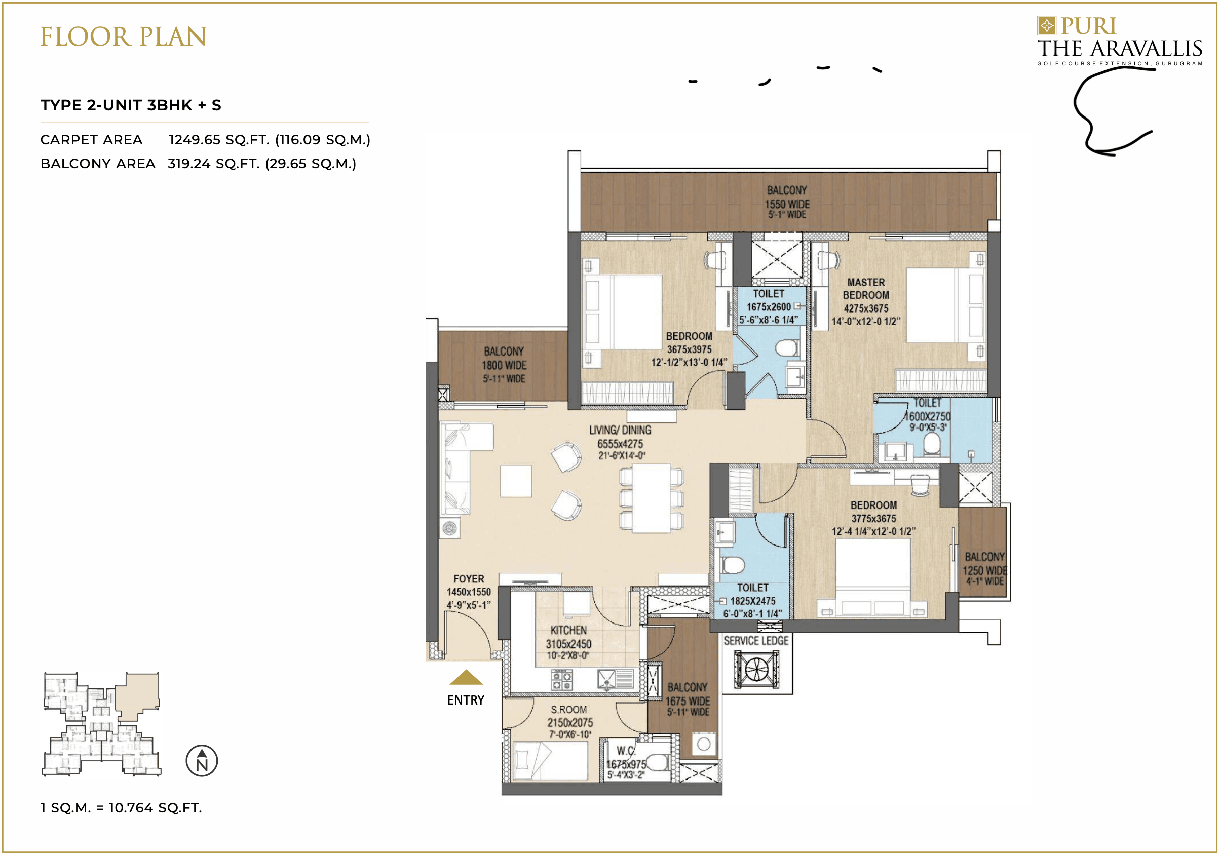 Puri The Aravallis 3BHK-min