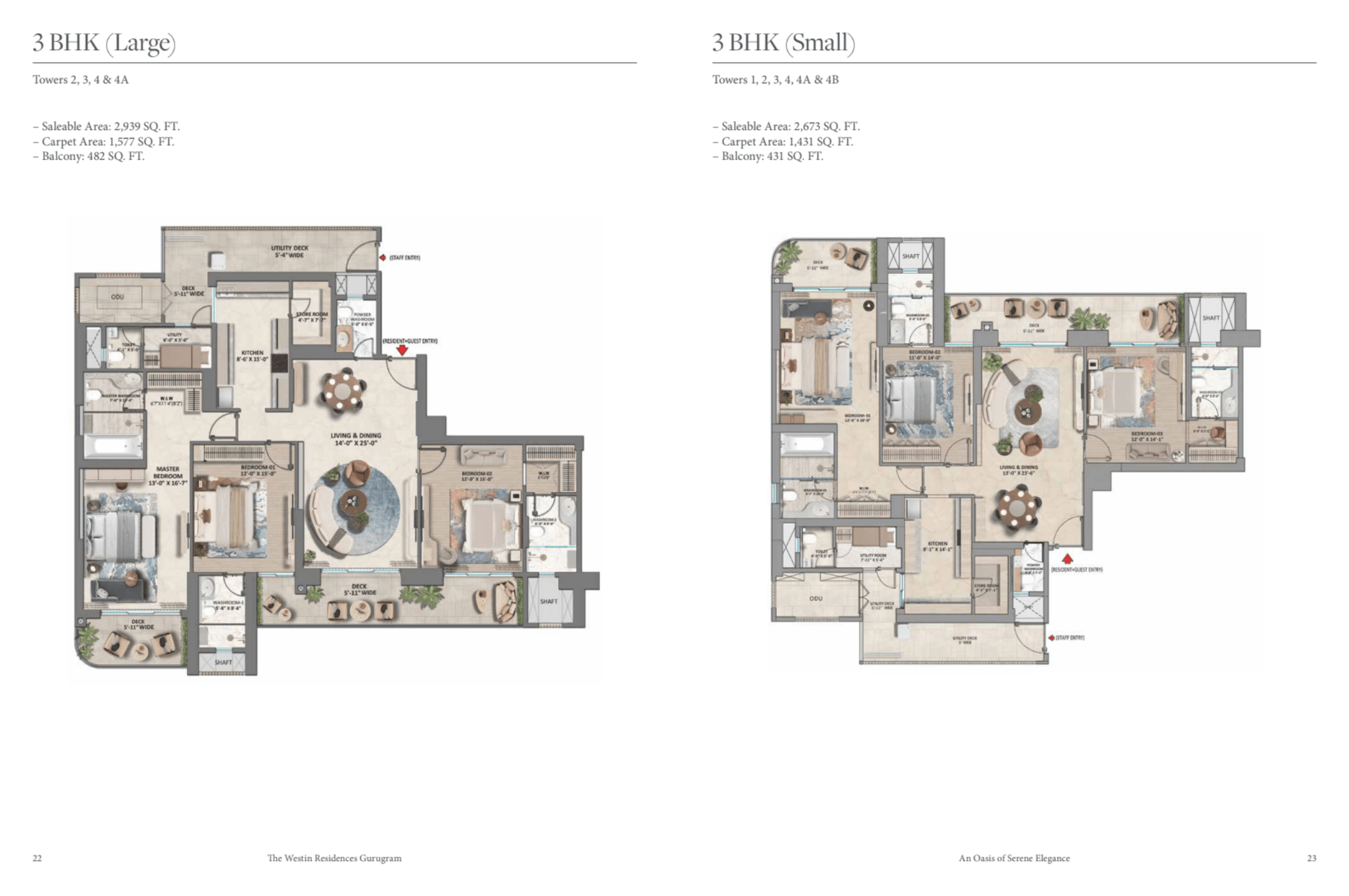 Whiteland The Westin Residences 3BHK Small and Large-min