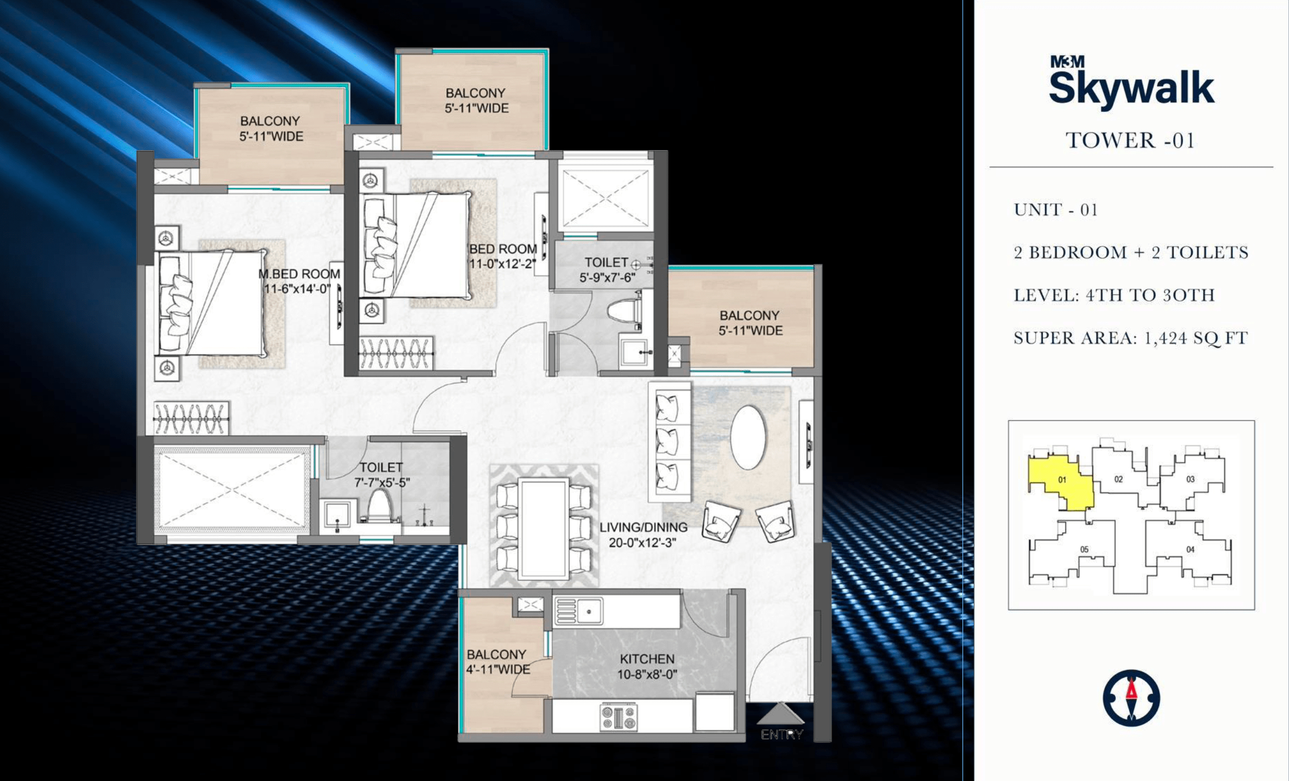 m3m sky walk 2bhk-min