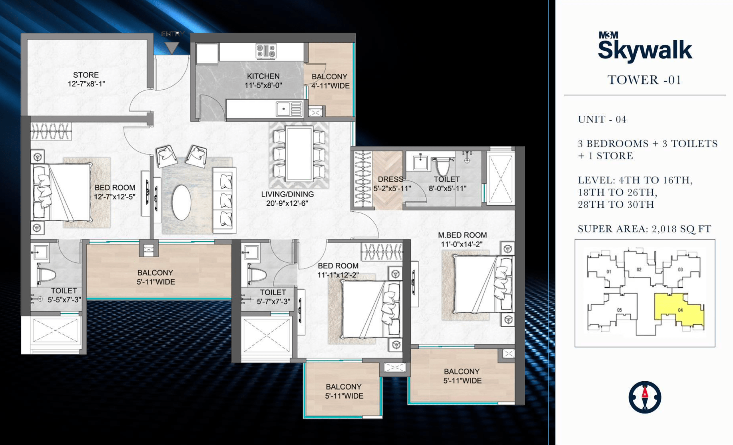m3m sky walk 3bhk-min