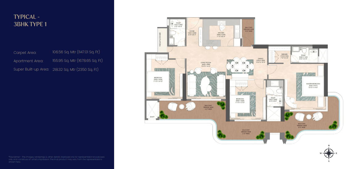 Typical 3BHK type 1 (1)