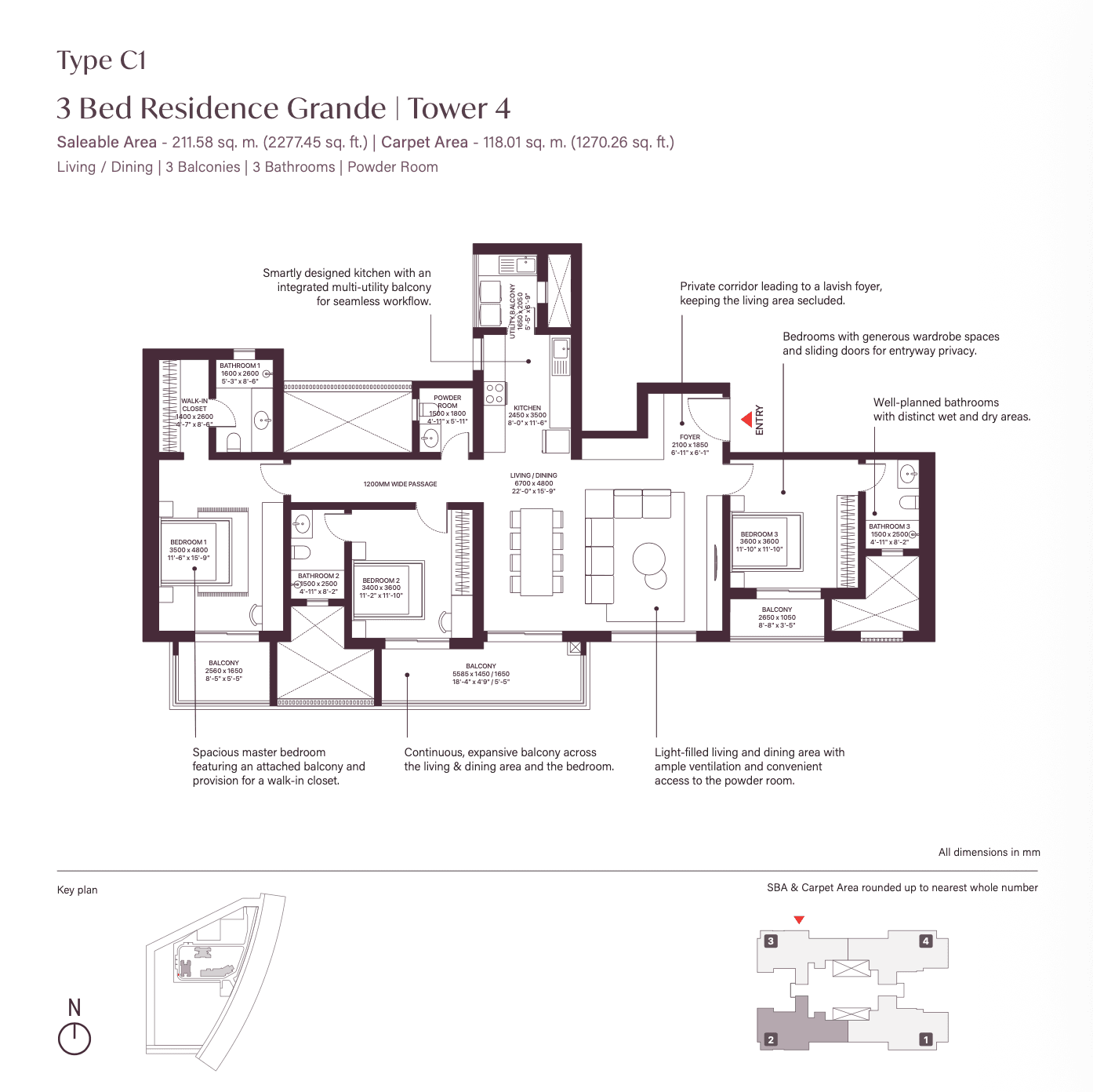tower C1 4bhk layout